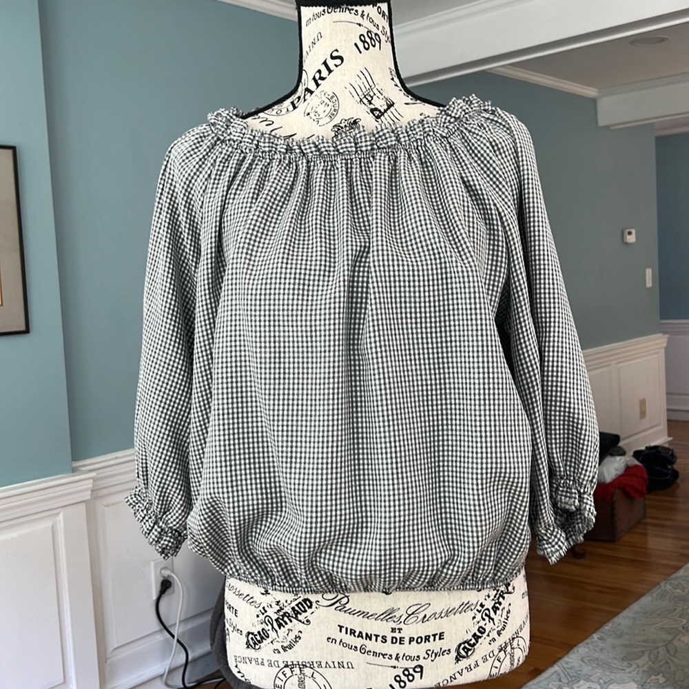 Black and White Gingham Top